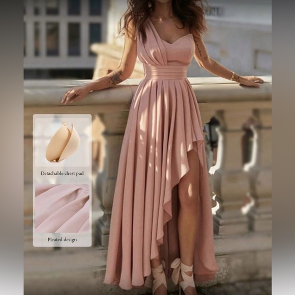 Elegant Orange Evening Gown - Picture 2 of 7